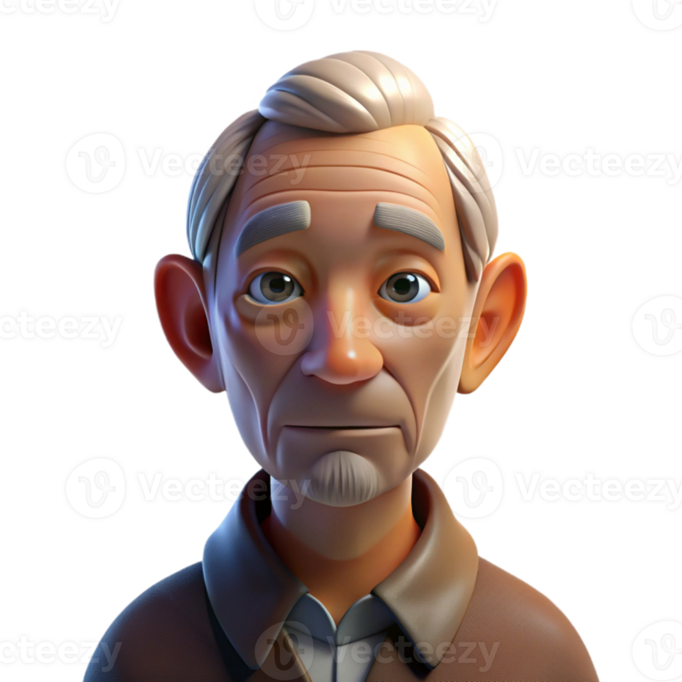 beautiful abstract Portrait of an elderly man with deep wrinkles and a wise gaze, illuminated by a single spotlight from above, in a chiaroscuro style exclusive png