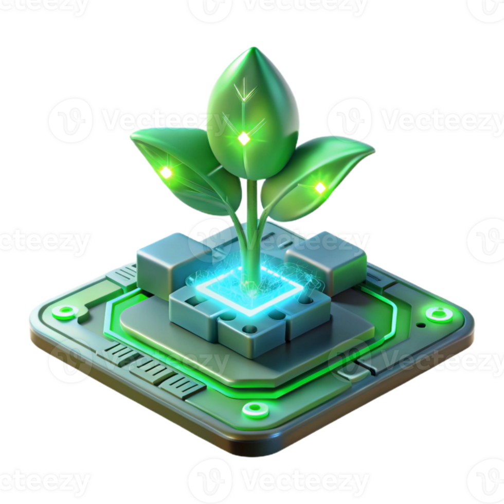 beautiful vintage A bioluminescent plant growing on a futuristic circuit board, emitting a soft, green glow, illuminated by a dim, ambient light. Biopunk style exclusive png
