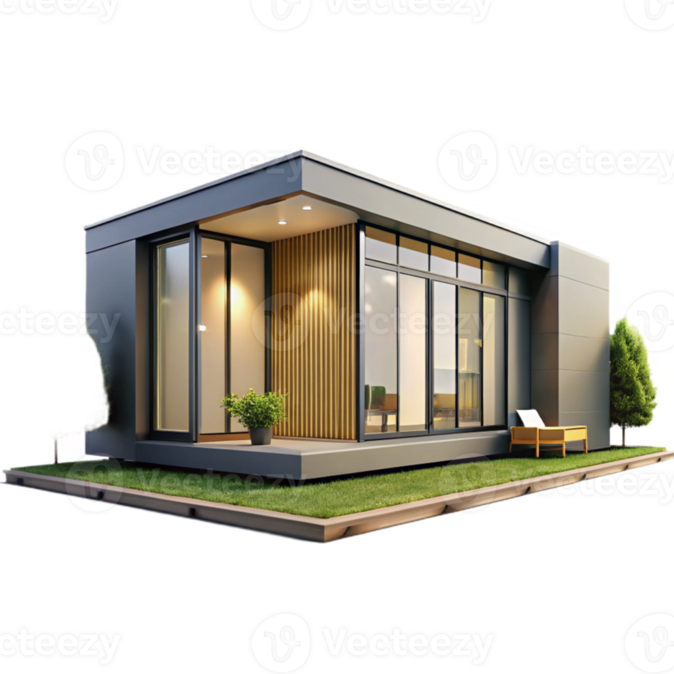 extraordinary contemporary Prefabricated modular home, minimalist design, large windows, natural light, modern architecture, 8k, original png