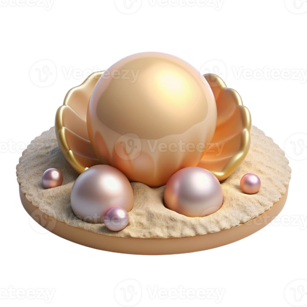 extraordinary modern A single pearl resting on the seabed, surrounded by sand and shells, simple, minimalist style authentic png