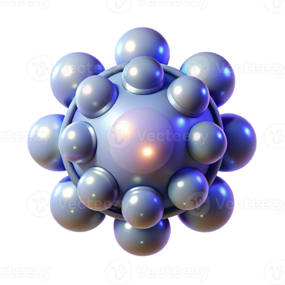 impressive classic A cluster of glowing orbs, orbiting a central point, illuminated by a soft, celestial light, in a cosmic, abstract style detailed png