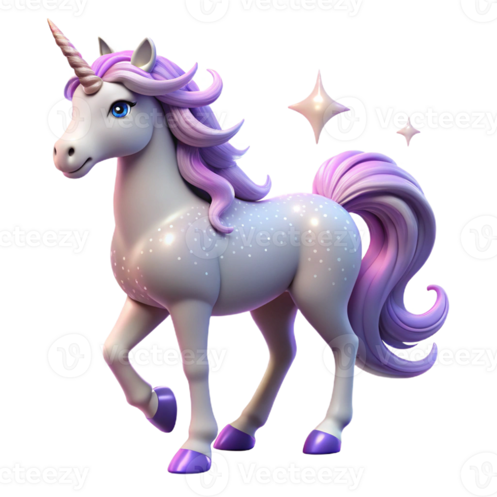 impressive classic A majestic unicorn with a mane of flowing stardust, illuminated by a moonbeam, in a romantic fantasy art style 4K png