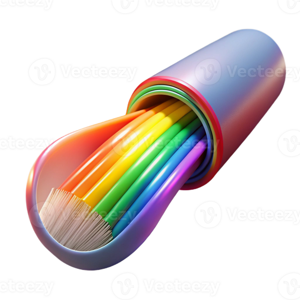 extraordinary rustic A close-up of a fiber optic cable, light pulsing through its core, vibrant rainbow colors, abstract photography style premium png