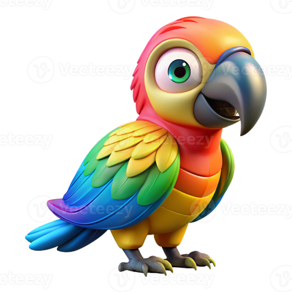 dramatic minimalist Portrait of a colorful parrot with vibrant plumage, a playful expression, and a perched pose, lit by studio lighting, in a pop art style original png