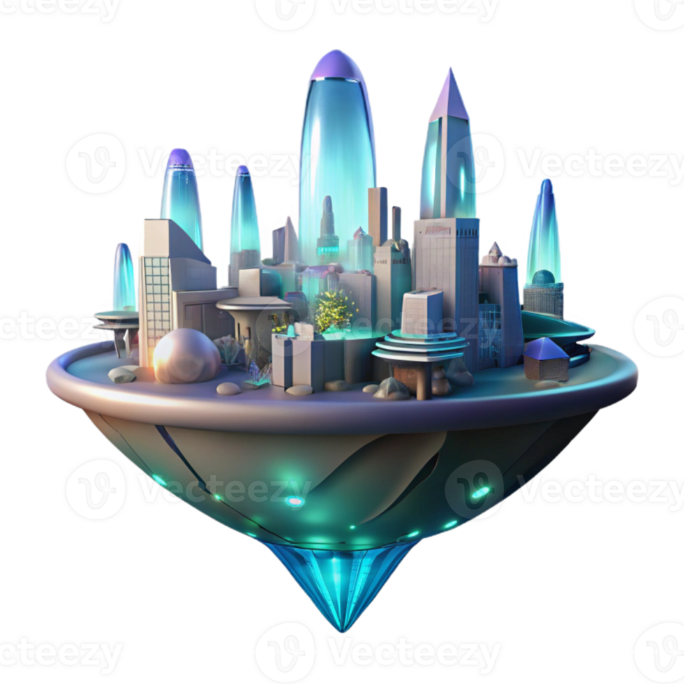 beautiful traditional A futuristic floating city, bioluminescent structures, soft ethereal glow, cyberpunk aesthetic, low angle view premium png