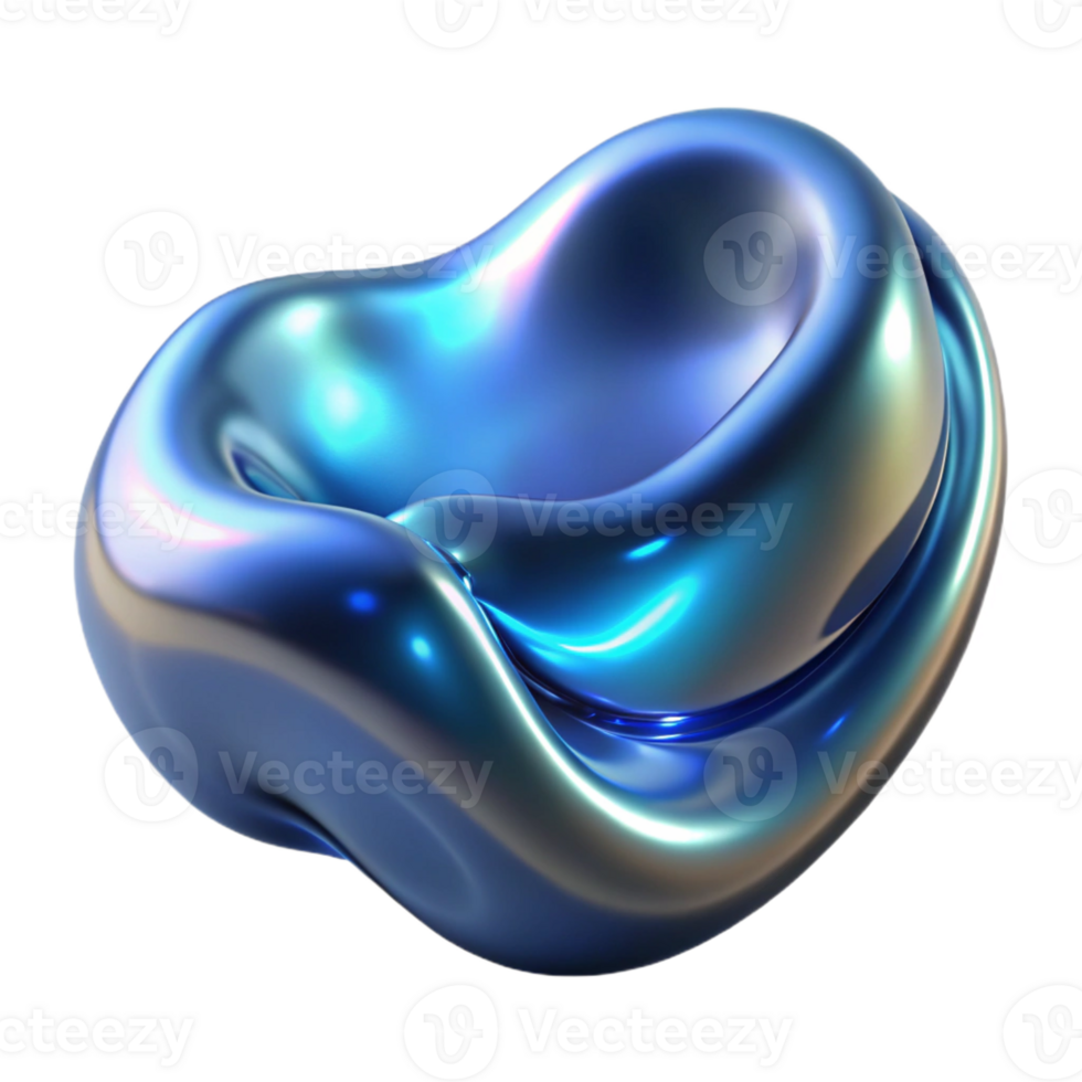 vibrant creative A flowing, amorphous shape, resembling liquid mercury, with a reflective, metallic finish, illuminated by a cool, blue light authentic png