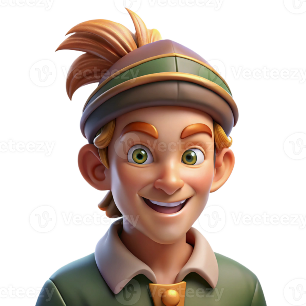 magnificent vintage Portrait of a charming rogue with a sly grin, a mischievous twinkle in his eye, and a feathered cap, lit by dim tavern lighting high resolution png