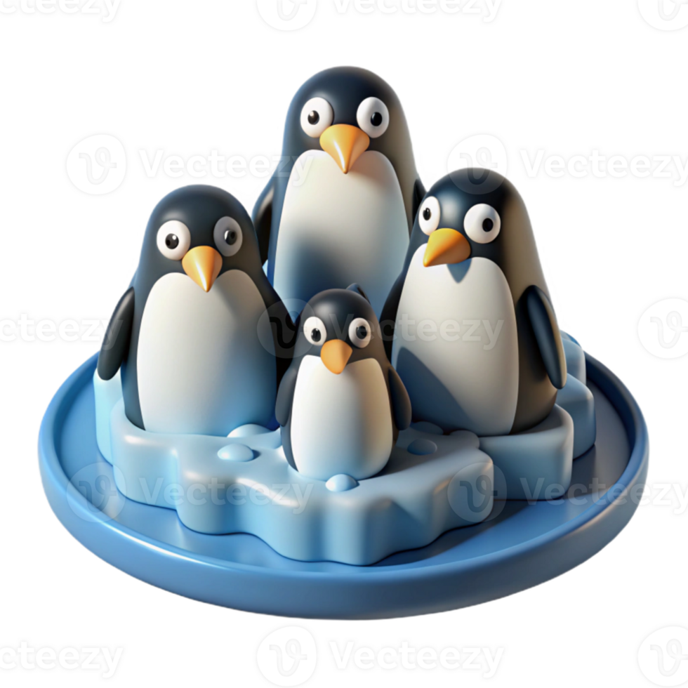 dramatic modern A group of penguins huddled together on an ice floe, cold and desolate, wildlife photography original png