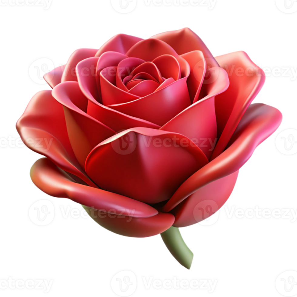 elegant minimalist A single rose, deep red petals, soft lighting, romantic style genuine png