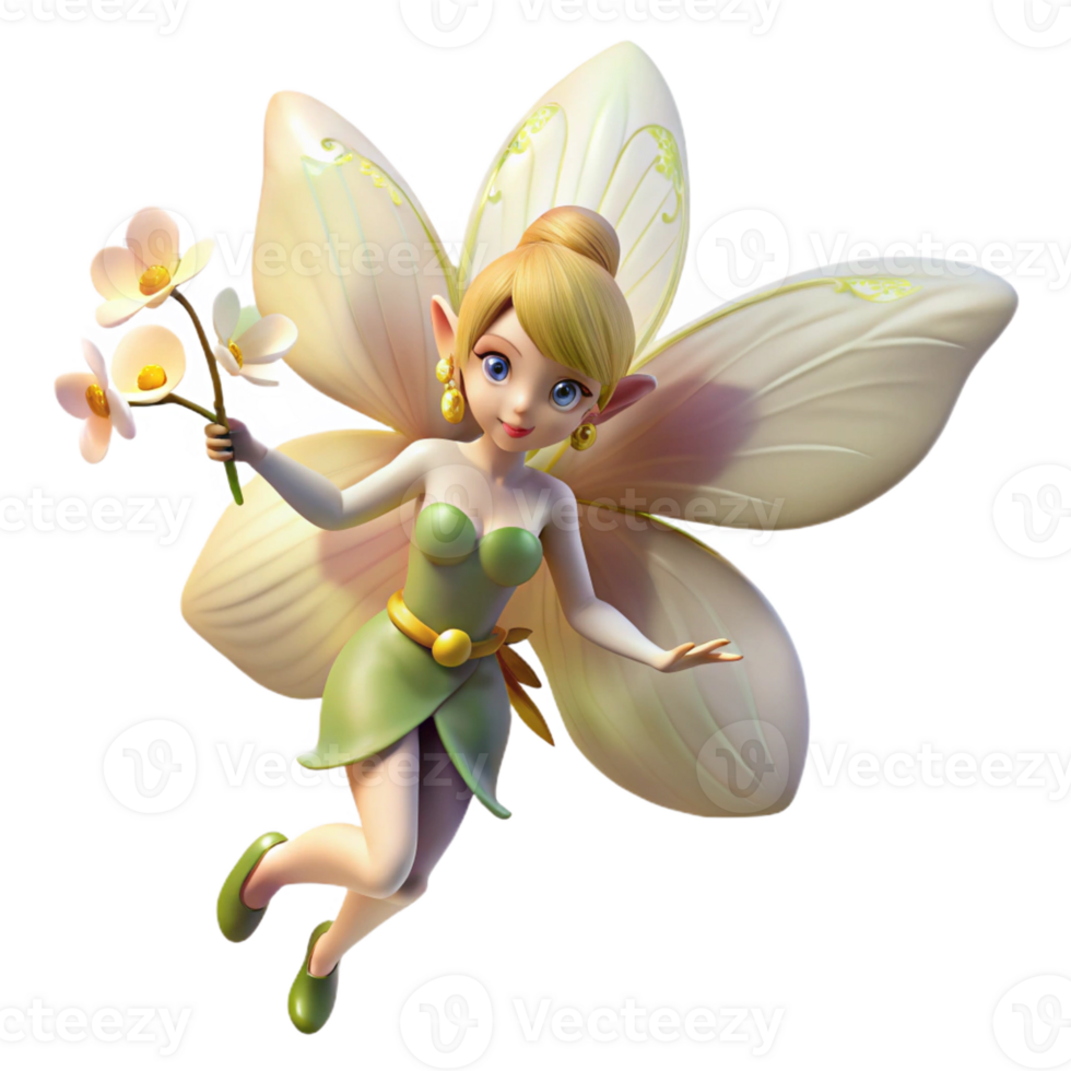 impressive creative A whimsical fairy with gossamer wings, sprinkling pixie dust that transforms into blooming orchids, lit by soft, dappled sunlight. Impressionist style high resolution png