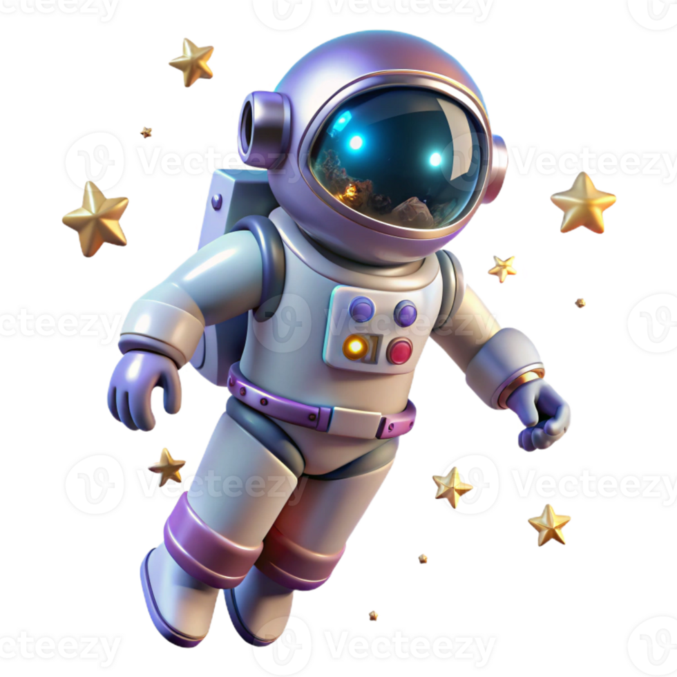 extraordinary modern A robotic astronaut with a jetpack and reflective visor, floating in space, illuminated by the distant stars. Space art style detailed png