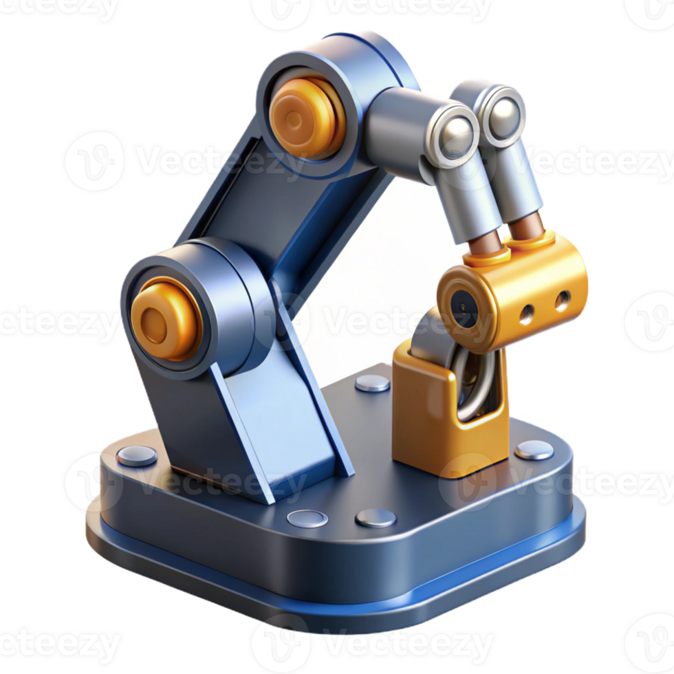 vibrant classic A robotic arm assembling a microchip, precise movements, metallic and plastic textures, industrial lighting, photorealistic style high quality png