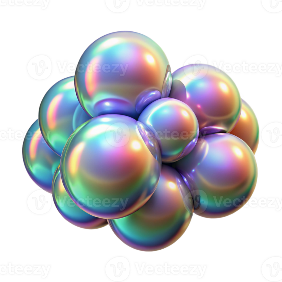 impressive creative A cluster of iridescent bubbles floating in zero gravity, illuminated by a rainbow spectrum of light, soap bubble art style genuine png