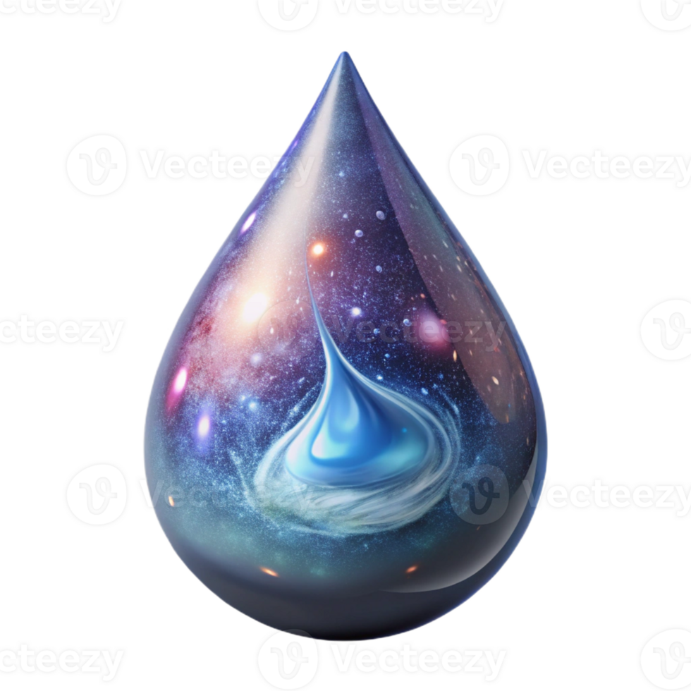 beautiful minimalist A single teardrop containing a miniature galaxy swirling with nebulae and stardust, illuminated by cosmic light, in a surrealism art style detailed png