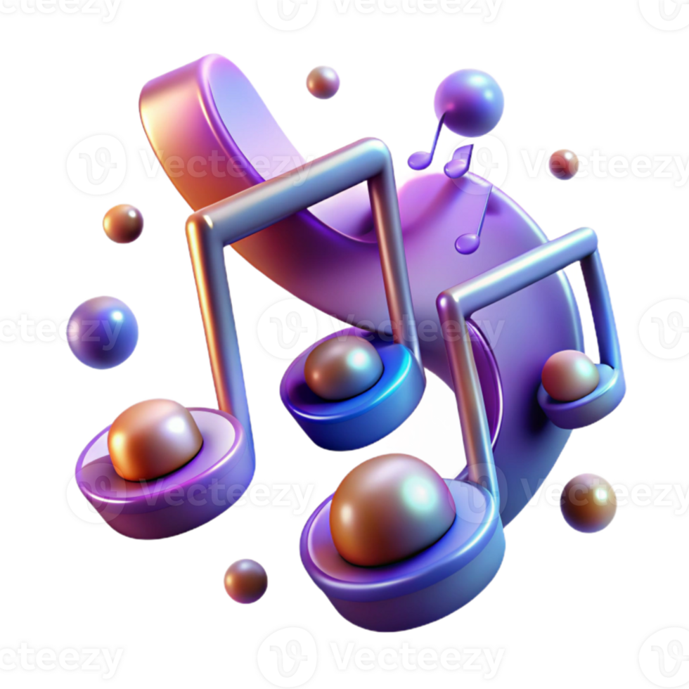 stunning creative An abstract representation of musical notes, visualized as floating, glowing symbols, with a dynamic, rhythmic style professional png