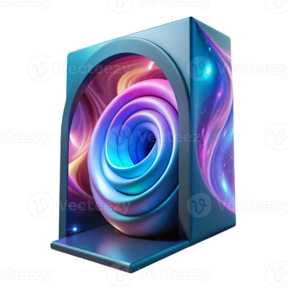 magnificent modern A portal opens in the fabric of space-time, revealing a swirling vortex of colors and energy. Psychedelic lighting, abstract style exclusive png