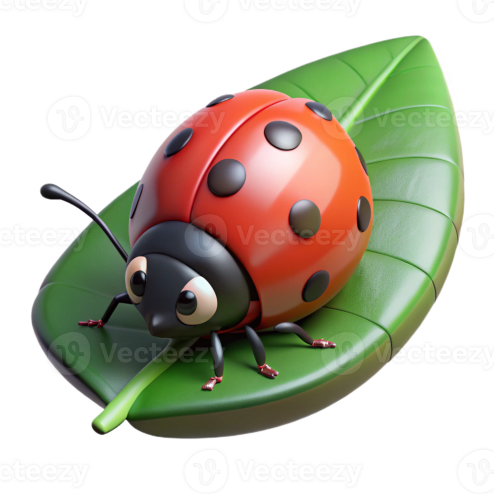 vibrant abstract A tiny ladybug crawling on a leaf, macro photography style, intricate details exclusive png