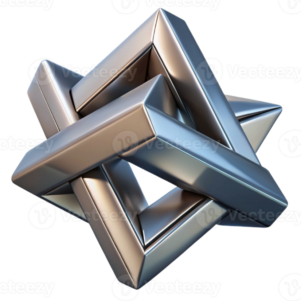 vibrant classic A dynamic composition of intersecting planes and angles, rendered in a metallic texture with a brushed finish, constructivist style professional png