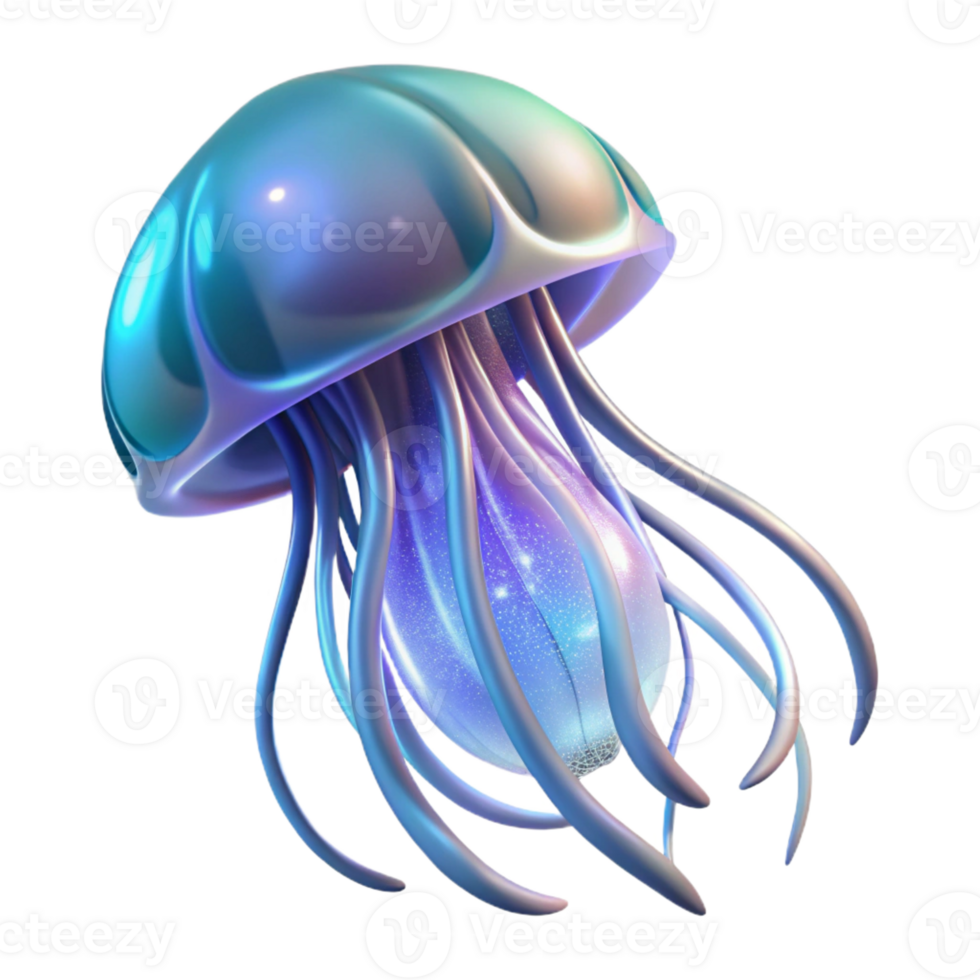 extraordinary creative A delicate jellyfish pulsating with bioluminescent light, deep blue background, ethereal, abstract art style, 4K png
