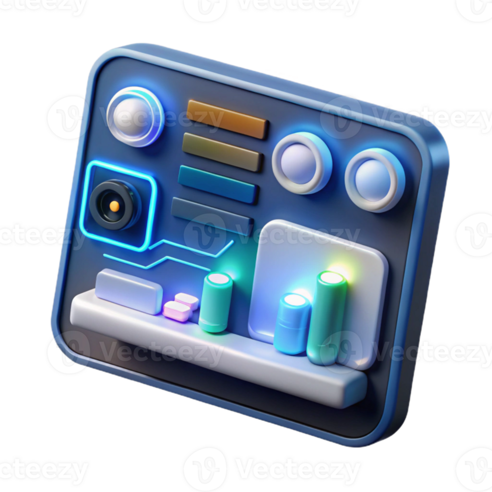 stunning artistic A close-up of a futuristic touch screen interface displaying complex data visualizations, illuminated by the bright, white light of the screen. Minimalist style professional png