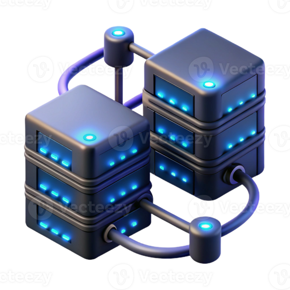 wonderful vintage A network of interconnected servers, glowing LEDs and fiber optic cables, dark and moody lighting, technical illustration style high resolution png