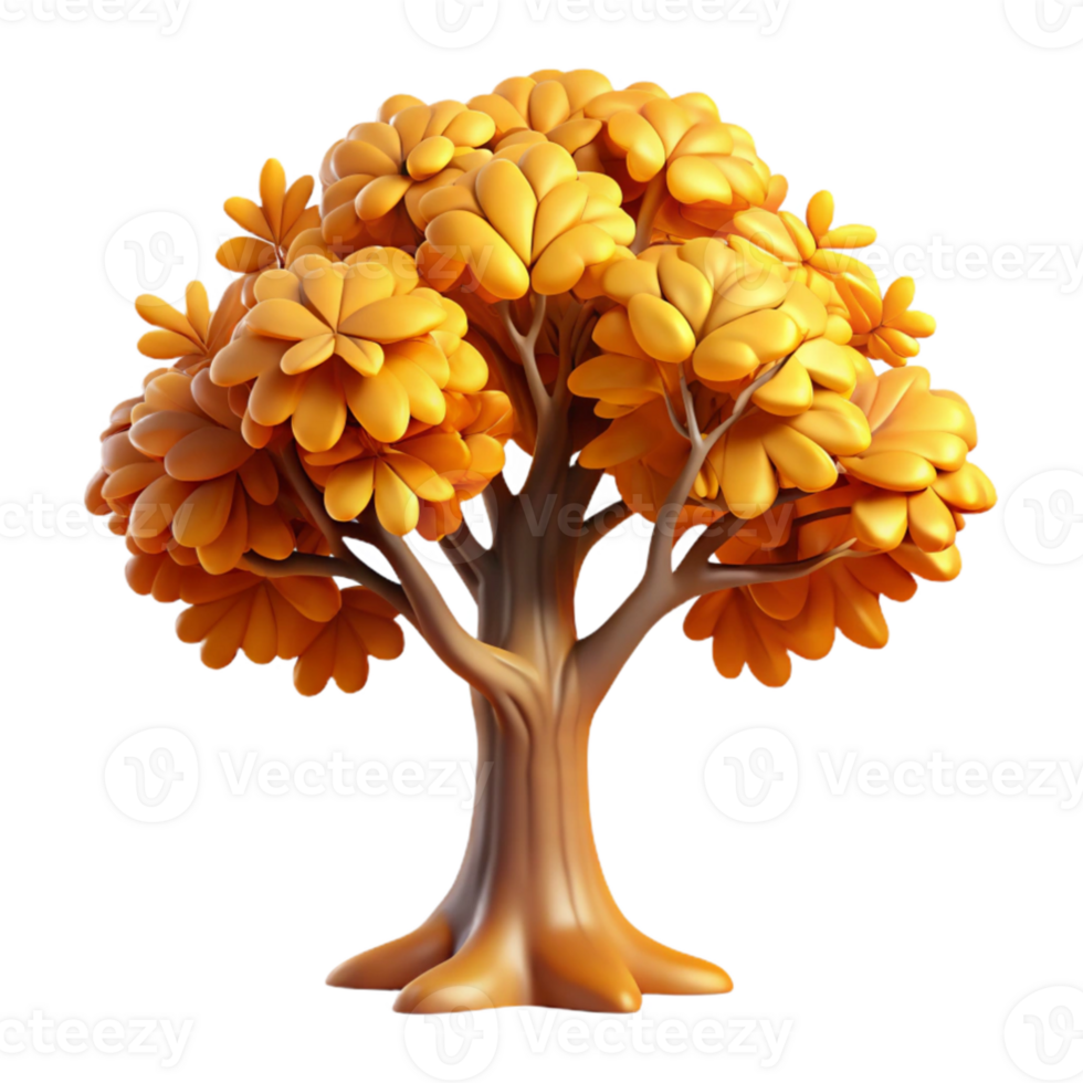 magnificent artistic A majestic oak tree in autumn, vibrant foliage, golden hour lighting, painting style exclusive png