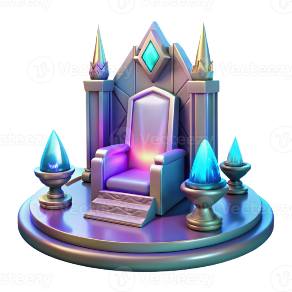 stunning rustic A futuristic throne room with a holographic king, majestic lighting, regal, fantasy style high quality png