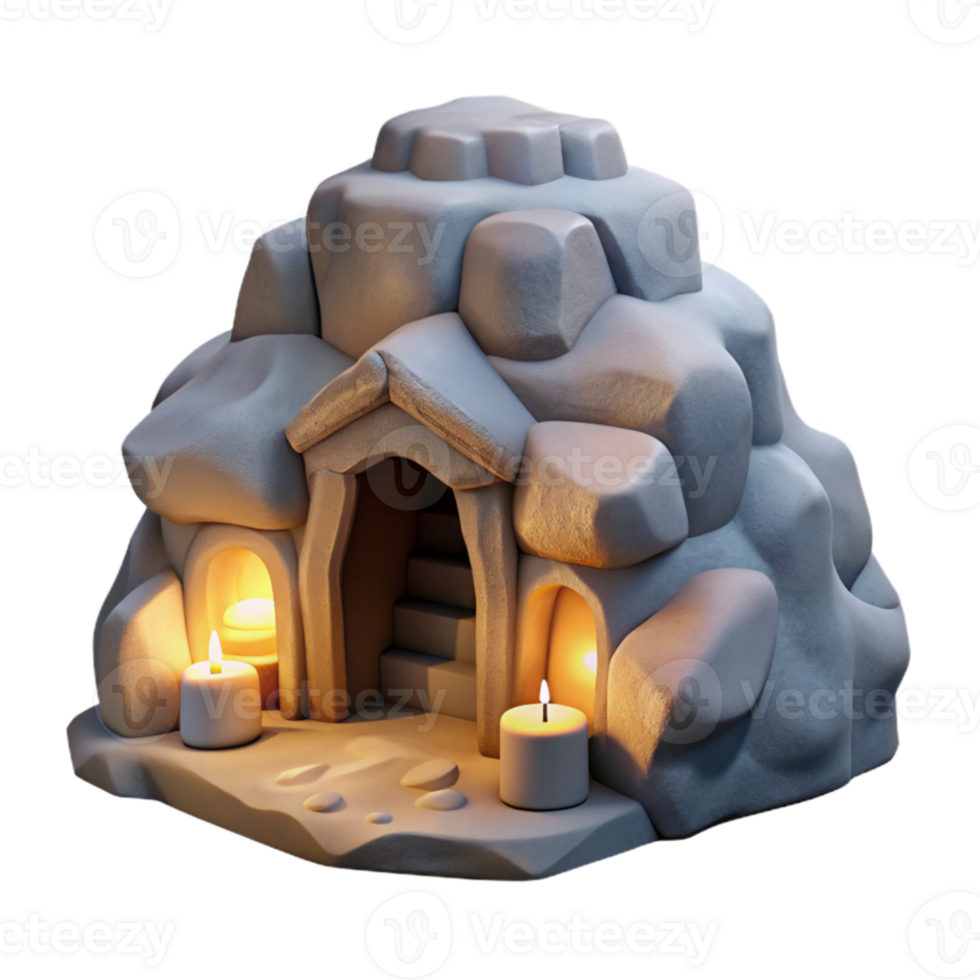 impressive modern Subterranean dwelling, carved from rock, soft artificial lighting, mysterious style exclusive png