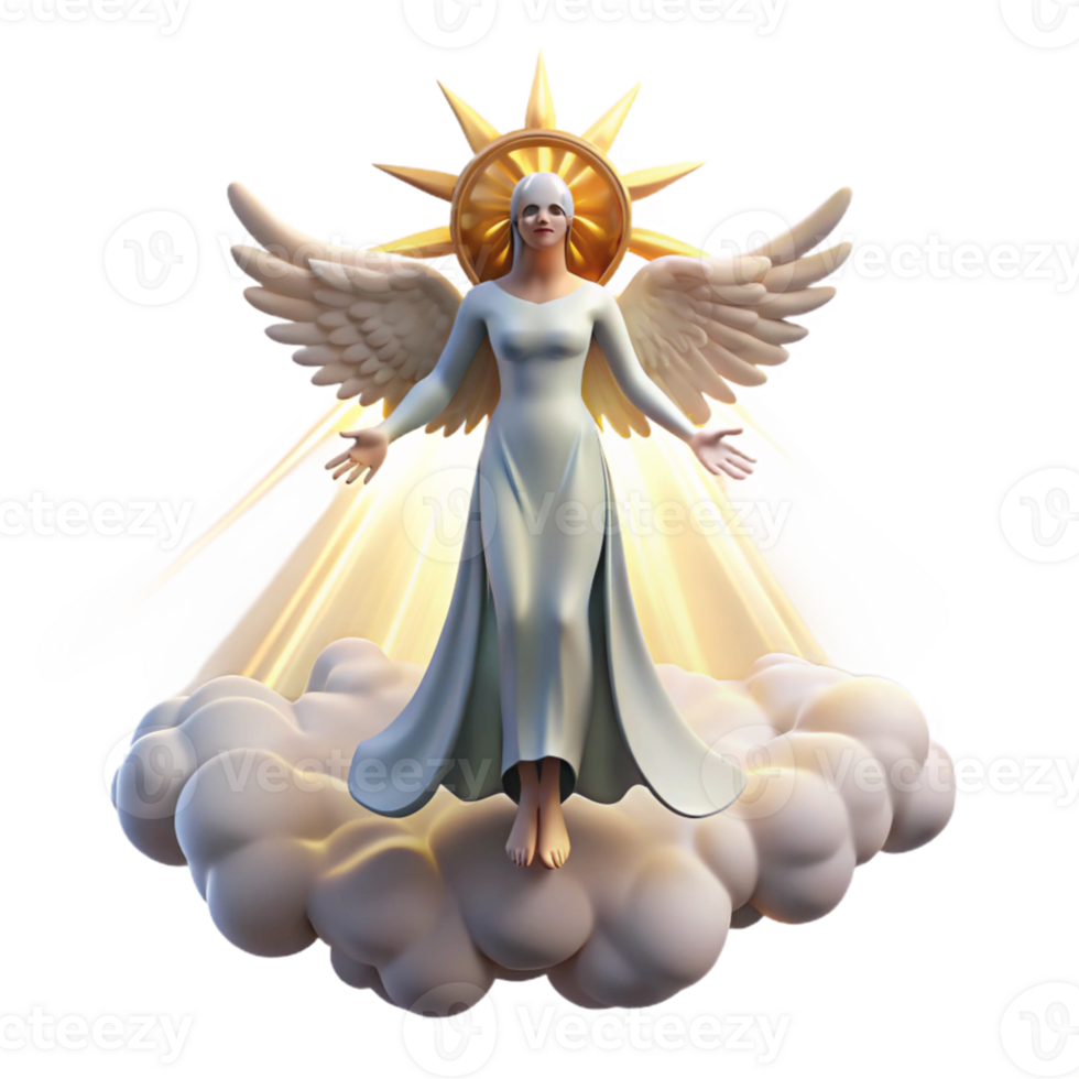 impressive abstract A celestial being descending from the heavens, divine light, fantasy art 4K png