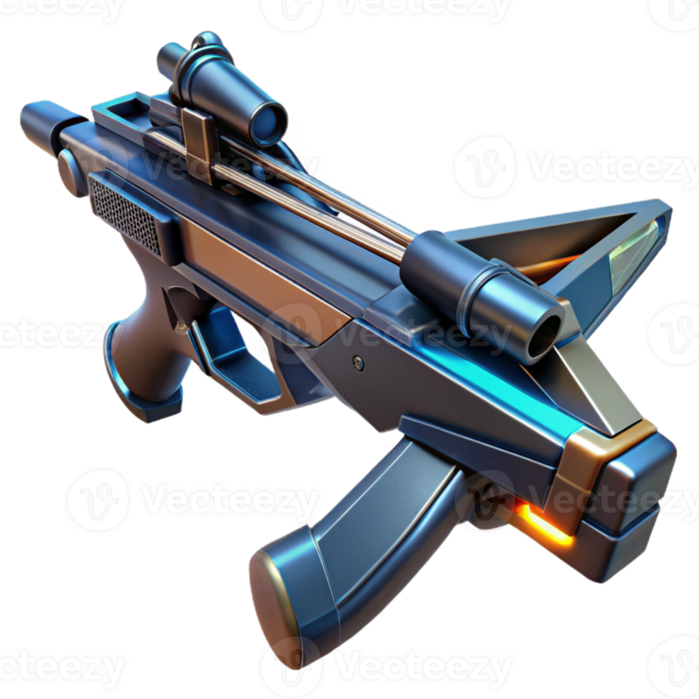 stunning creative A futuristic weapon, resembling a crossbow, is aimed at a distant target. Dramatic lighting, tactical style 4K png
