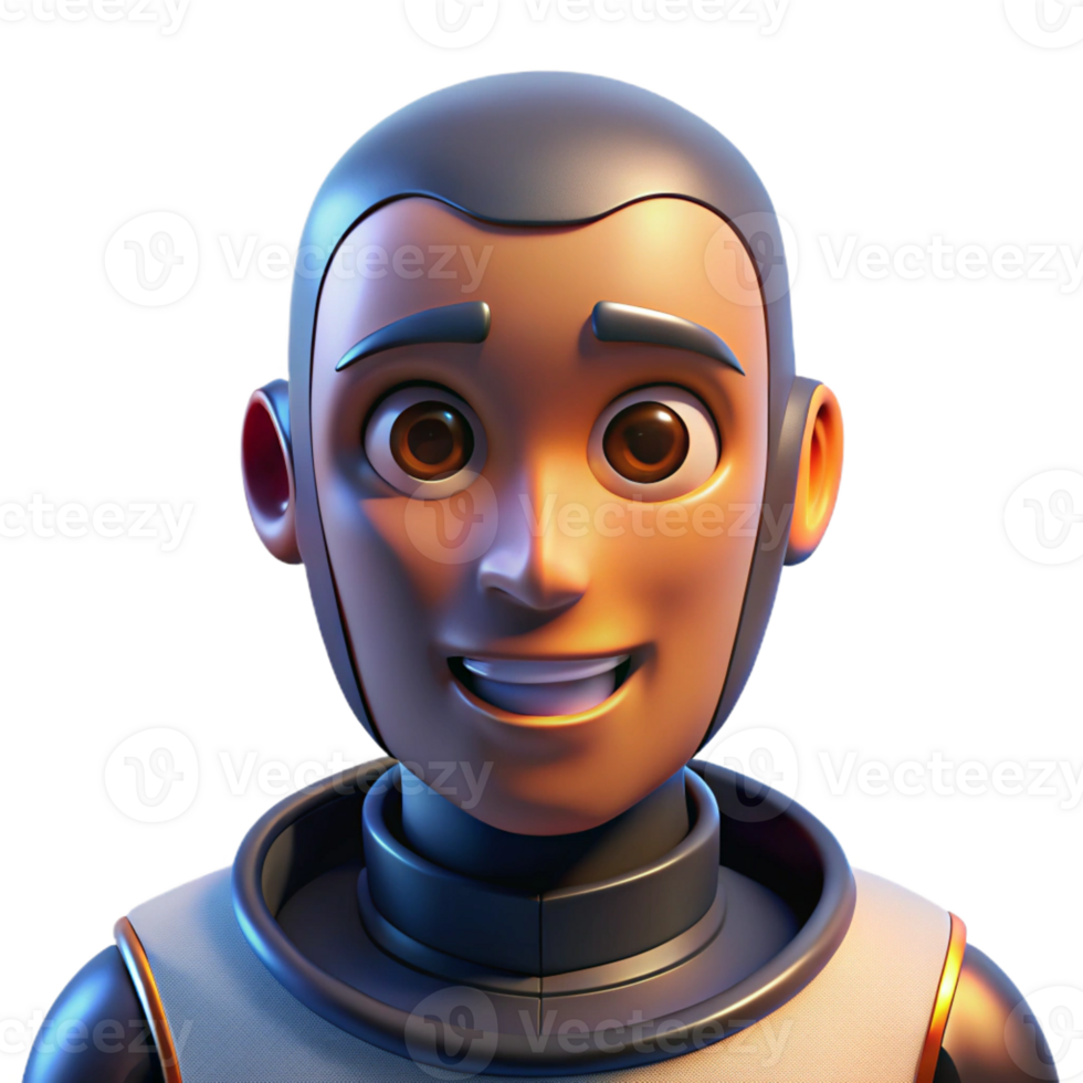 serene classic A robotic face displaying a range of human emotions, lit by dramatic lighting, in a close-up, portrait style high resolution png