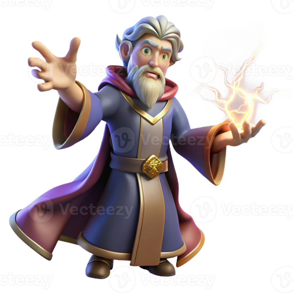 stunning rustic A powerful wizard casting a spell, lightning crackling around his hands, dramatic lighting, comic book style original png