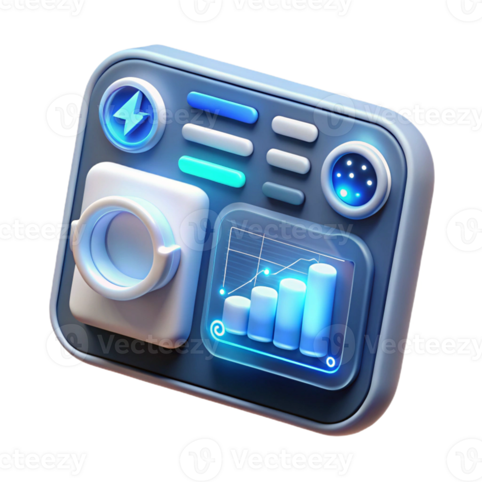 impressive modern A close-up of a futuristic touch screen interface displaying complex data visualizations, illuminated by the bright, white light of the screen. Minimalist style 4K png