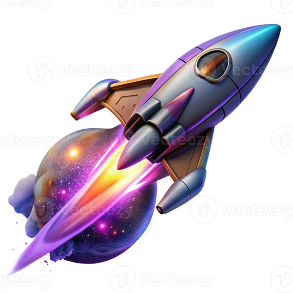 wonderful creative A futuristic spaceship soaring through a nebula, sleek design and glowing engine trails, vibrant colors and cosmic dust, space opera style authentic png