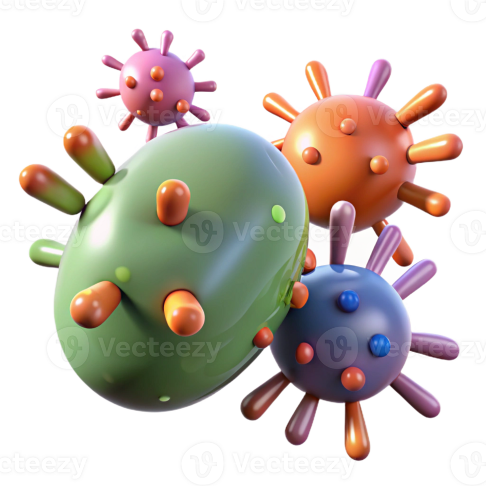 beautiful rustic A microscopic view of bacteria interacting with nanobots, scientific visualization style original png
