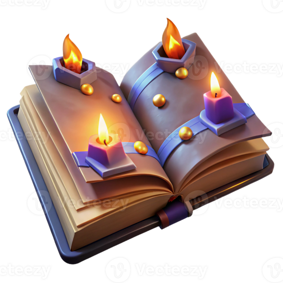stunning classic A spell book open to a page filled with glowing runes, warm candlelight, fantasy art style high resolution png