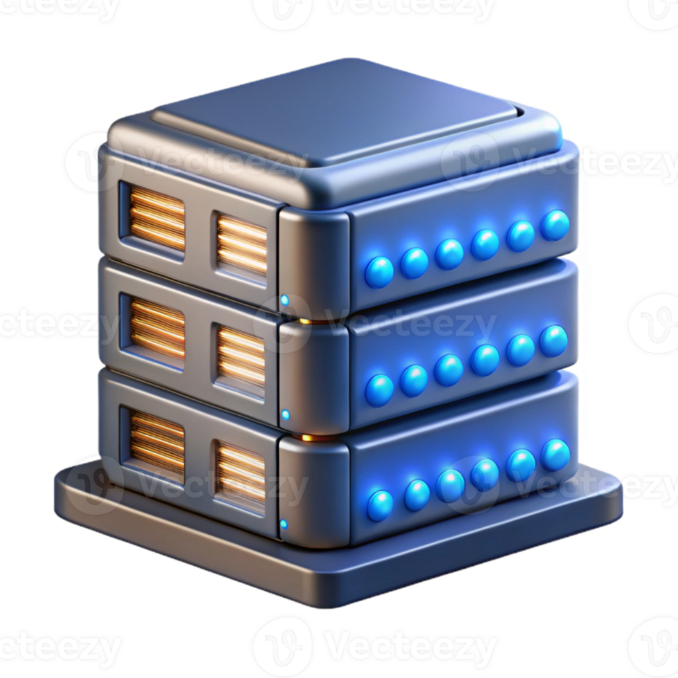 vibrant creative A highly detailed rendering of a server rack, blinking lights and intricate wiring visible, lit by a cool, data center light. Photorealistic style high resolution png
