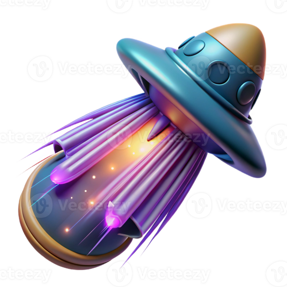 vibrant modern A spaceship enters warp speed, leaving trails of light and distorted space in its wake. Abstract lighting, dynamic style detailed png