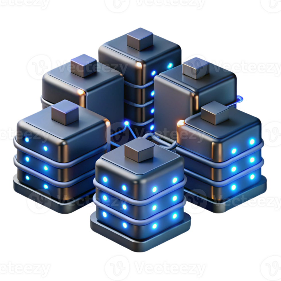 impressive traditional A network of interconnected servers, glowing LEDs and fiber optic cables, dark and moody lighting, technical illustration style premium png