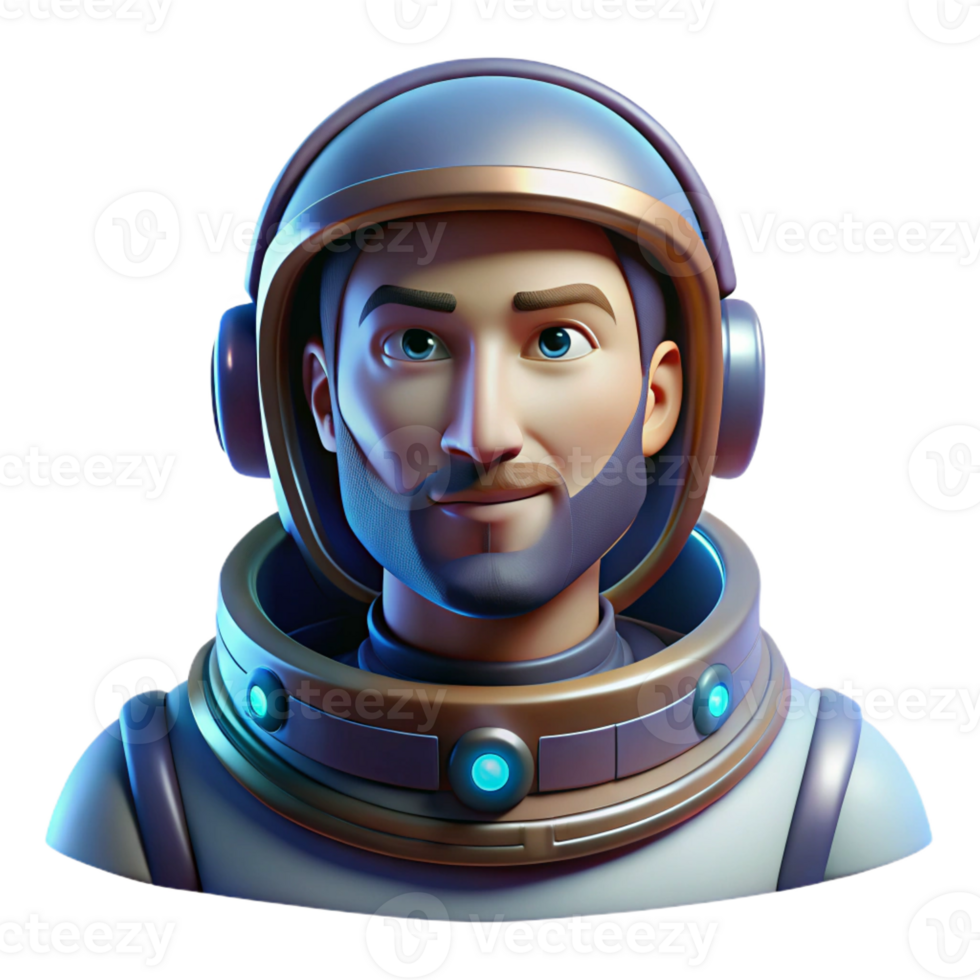 wonderful artistic Portrait of a stoic astronaut with a reflective visor, floating in space, lit by starlight, in a photorealistic digital art style exclusive png