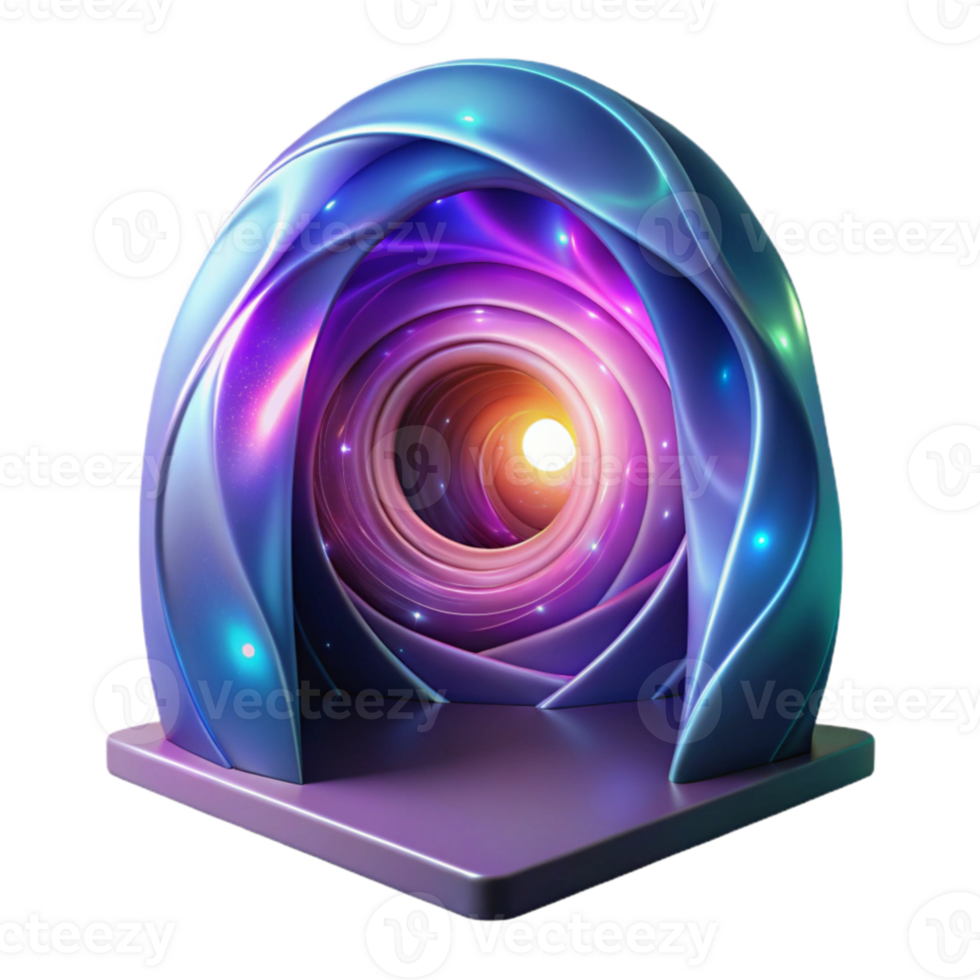 beautiful modern A portal opens in the fabric of space-time, revealing a swirling vortex of colors and energy. Psychedelic lighting, abstract style premium png
