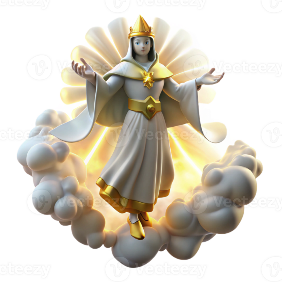 stunning classic A celestial being descending from the heavens, divine light, fantasy art original png