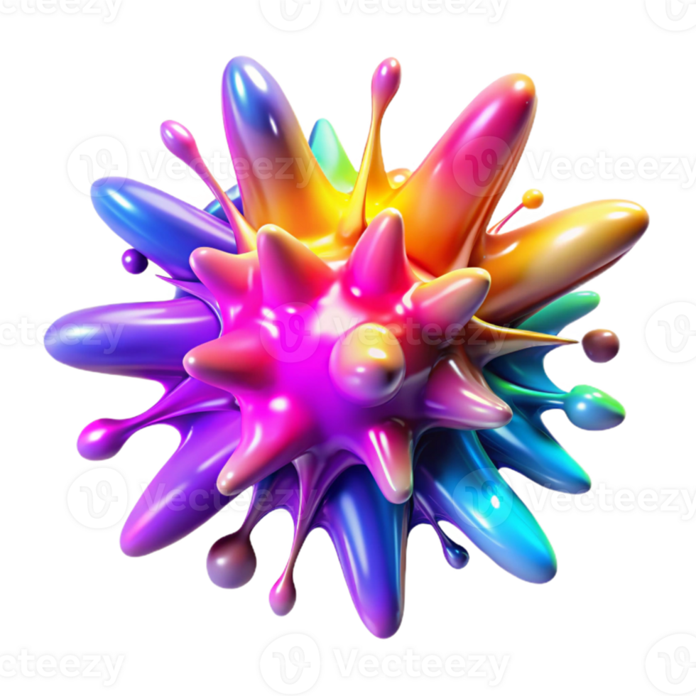 magnificent abstract A chaotic explosion of vibrant, neon paint splatters, with intense, radiating light, in a graffiti art style premium png
