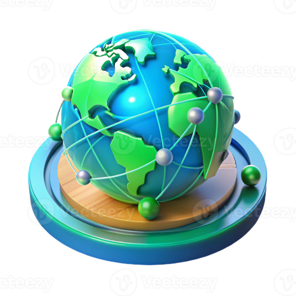 magnificent creative A holographic projection of a world map with data streams, futuristic interface design, blue and green color scheme detailed png