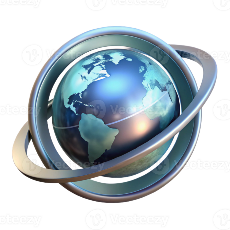 extraordinary modern A holographic projection of planet Earth rotating within a sleek, metallic frame, soft, ambient lighting, futuristic minimalist style original png