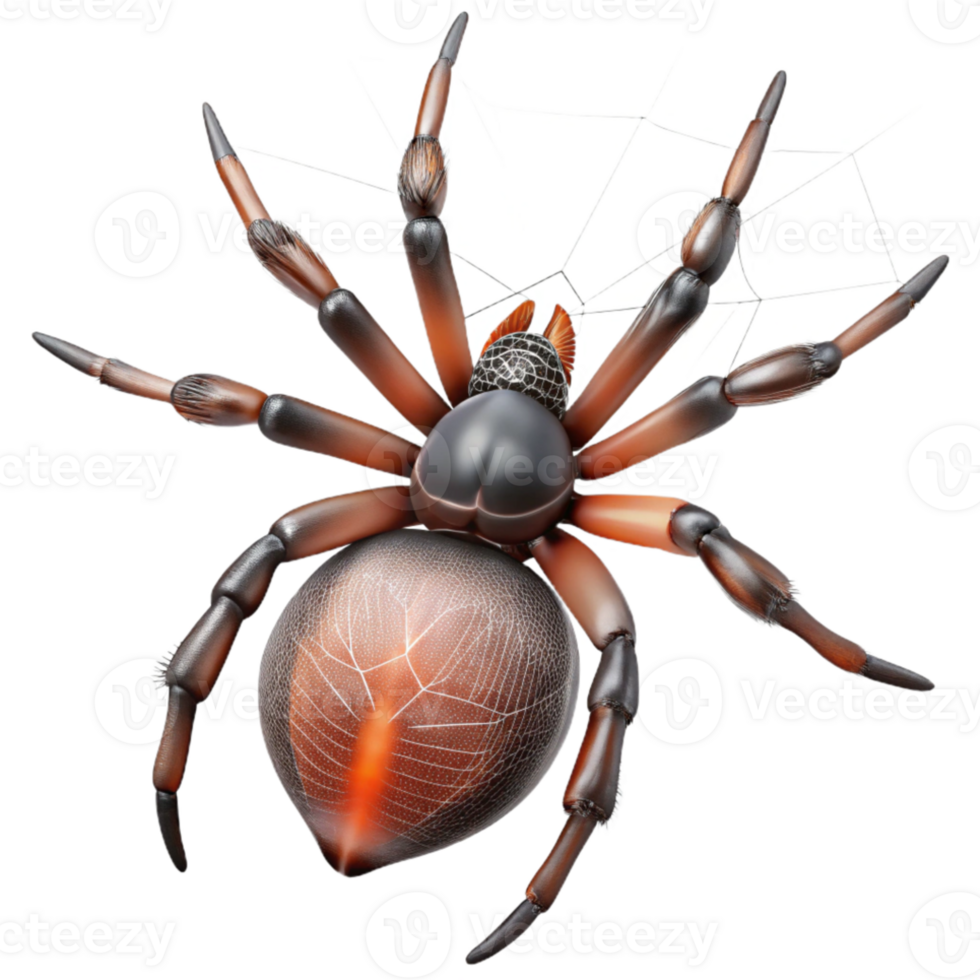 elegant vintage A close-up of a spider spinning a web, intricate and delicate authentic png