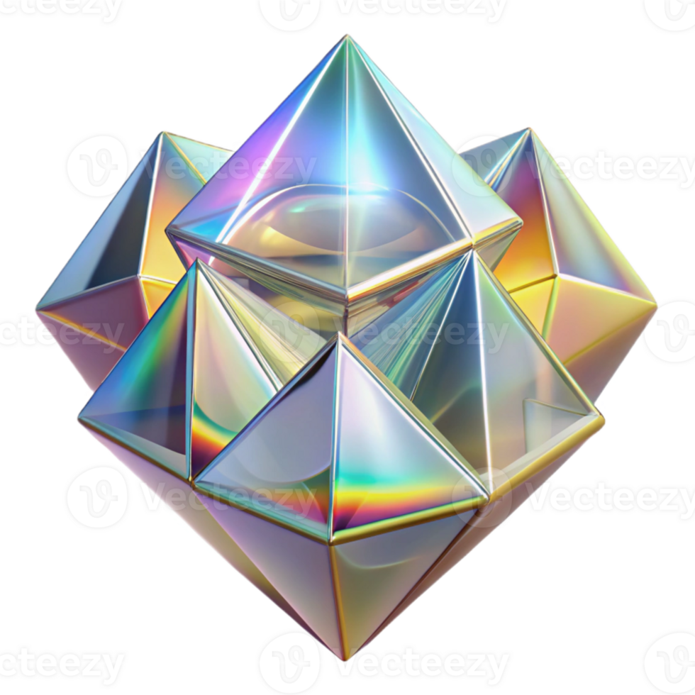 extraordinary traditional A field of crystalline structures, refracting a rainbow of light, in a geometric, abstract art style genuine png