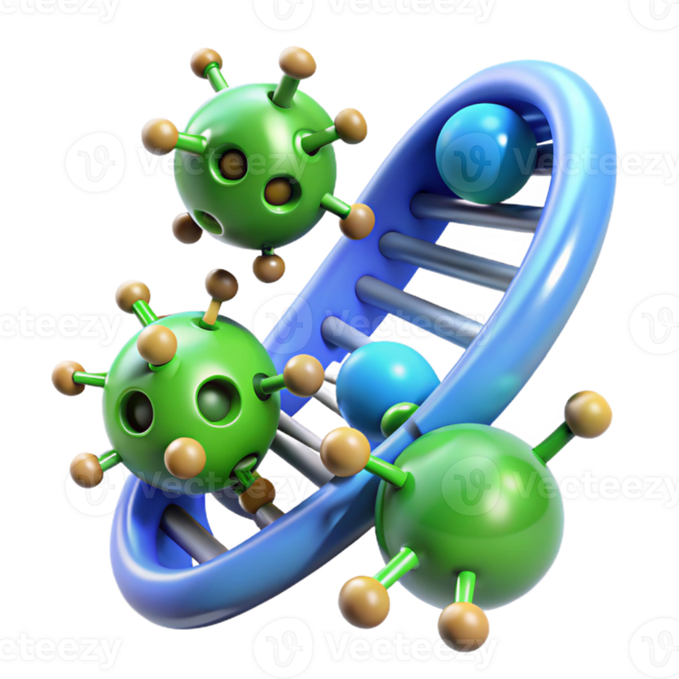 extraordinary abstract A group of nanobots repairing a damaged DNA strand, microscopic view, vibrant green and blue hues, scientific illustration style detailed png