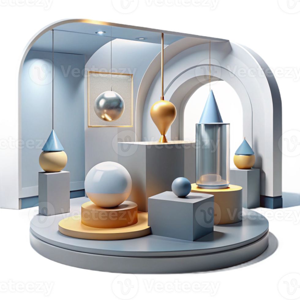 impressive artistic Modern art museum, abstract sculptures, minimalist design, bright gallery lighting, contemporary style genuine png