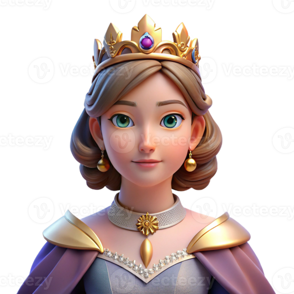 dramatic modern Portrait of a regal queen with a jeweled crown, elegant gown, and a commanding presence, lit by soft candlelight original png
